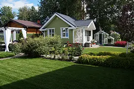 Мятликовый газон премиум-класса на частном объекте, идеальная приживаемость в Тюменской области