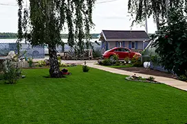 Укладка рулонного газона, после